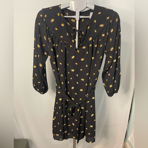 Madewell Tie-waist Mini Dress in French Daisies size small‎ - Picture 1 of 10